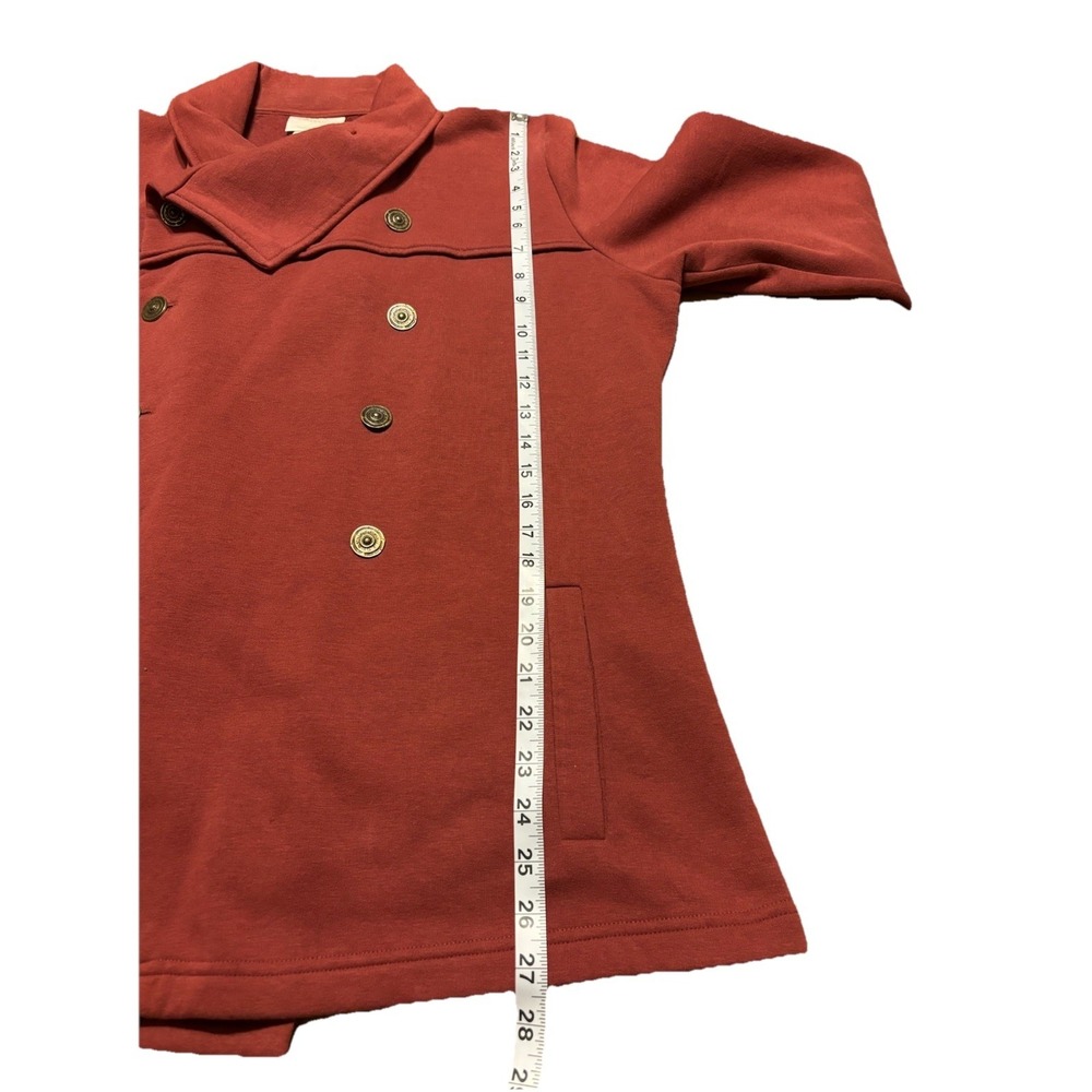 Soft Surroundings Women's Double Breasted Cotton Blend Dusty Red Jacket Sz Large - Picture 9 of 11